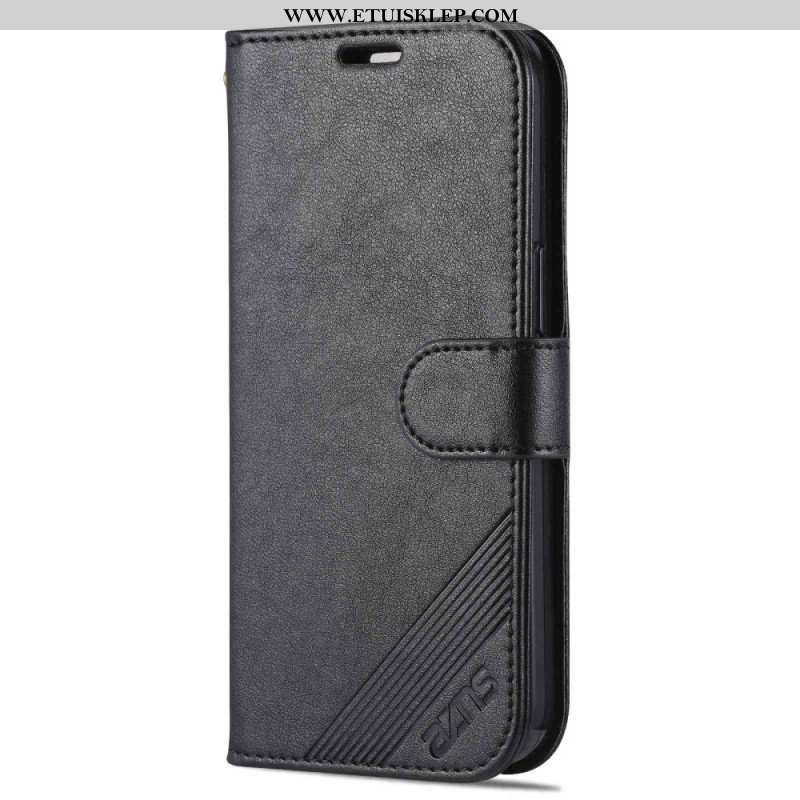 Etui Folio do iPhone 14 Stylizacja Skóry Azns